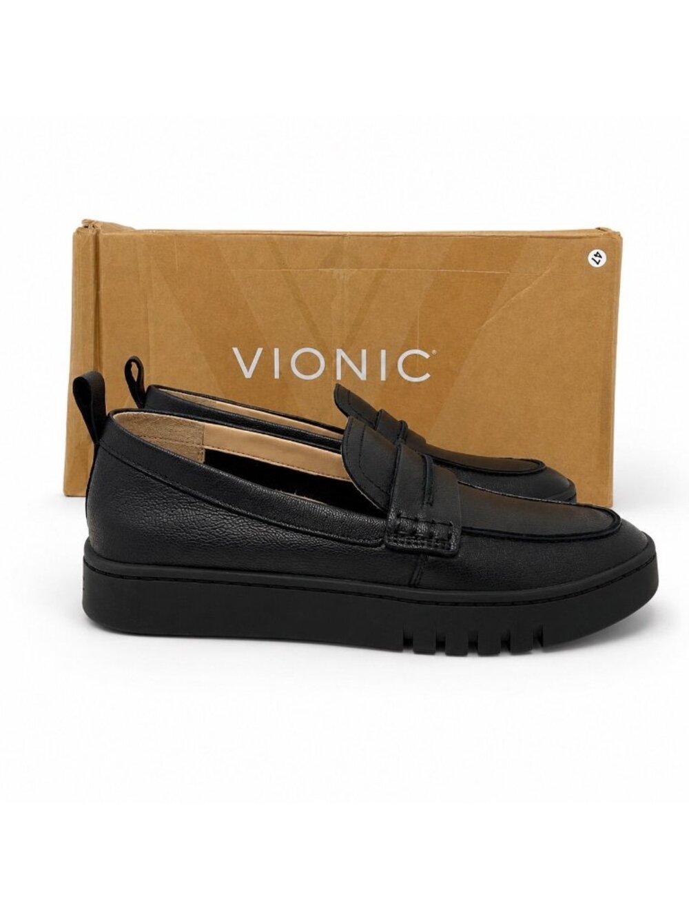 Vionic Chantel Penny Supportive Black Leather Slip-On Loafer Womens 5 Comfort Sh - Picture 4 of 10